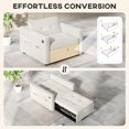 thumbnail image 4 of HOMCOM Fauteuil-Lit, Petit Sofa Escamotable avec USB, Crème, 4 of 10