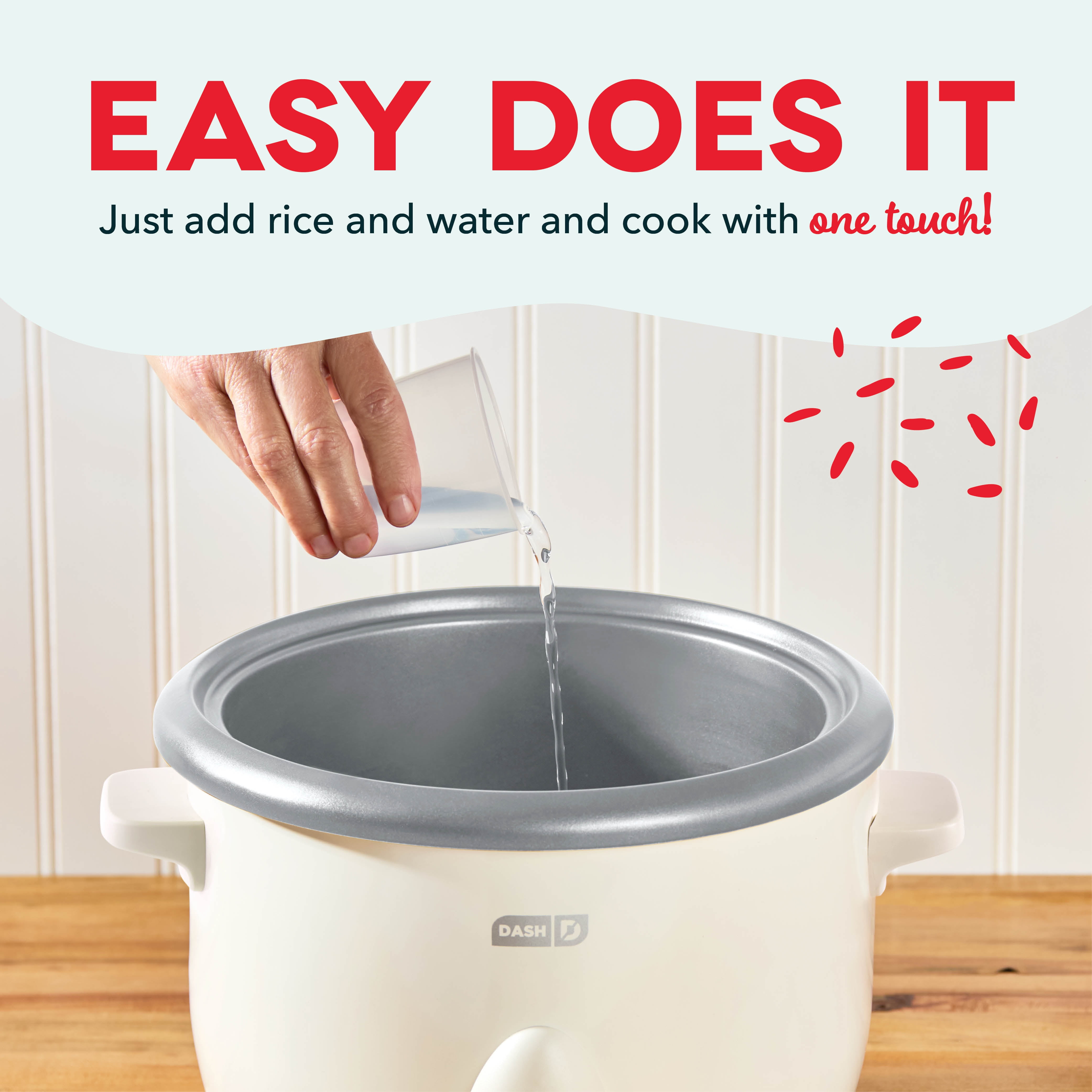 Dash Family Size Rice Cooker, 20 Cups, One-Touch Cooking, Cream