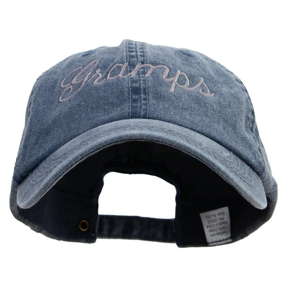 Gramps Embroidered Big Size Washed Pigment Dyed Cap - Navy XL-3XL