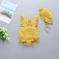 thumbnail image 5 of XBASW Infant Baby Girl Ruffled Sleeveless Romper Summer Jumpsuit Send Hat Cotton Bodysuit Clothes for 0-12 Months, 5 of 9
