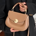thumbnail image 4 of Bolsa De Hombro Bolsa de viaje de compras de cuero PU Solapa Color sólido Exquisito portátil para el trabajo Likrtyny Para Estrenar, 4 of 9
