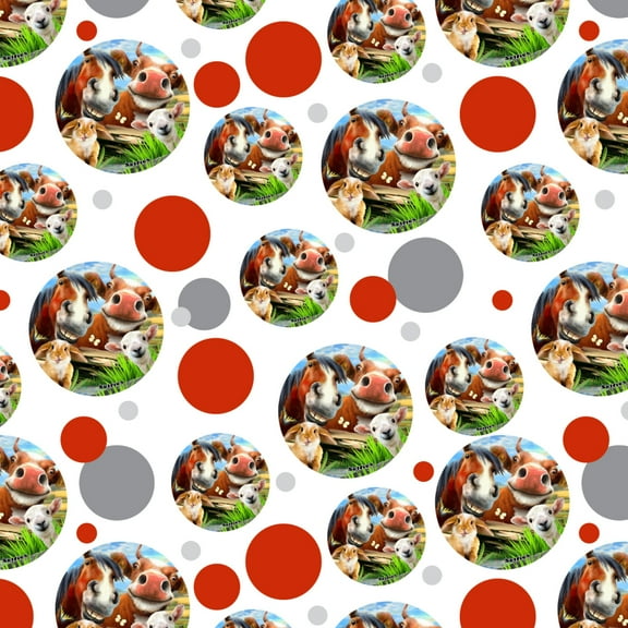 Funny Farm Selfie Cow Horse Rabbit Sheep Premium Gift Wrap Wrapping Paper Roll