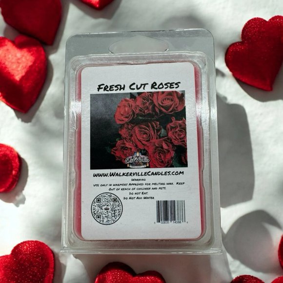 Fresh Cut Roses Vegan Soy wax, Hand-poured, Eco-friendly Floral Wax Melt 4 pack