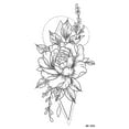 thumbnail image 2 of Bilqis Temporary Tattoos for Women, 3D Black White Sketch Fake Flower Tattoos Stickers, Semi Permanent Half Sleeve Tattoo Body Leg Makeup Waterproof Flower Tattoo Sticker, 2 of 2