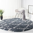 thumbnail image 2 of SAFAVIEH Pro Lux Marcus Geometric Shag Area Rug, Blue/Creme, 6'7" x 6'7" Round, 2 of 10
