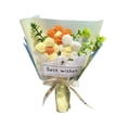 thumbnail image 2 of Best Wishes Knitted Yarn Puff Flower Bouquet, Sunflower Simulation Flowers, Small Bouquet Fake Flowers For Gift, Yellow, 2 of 6