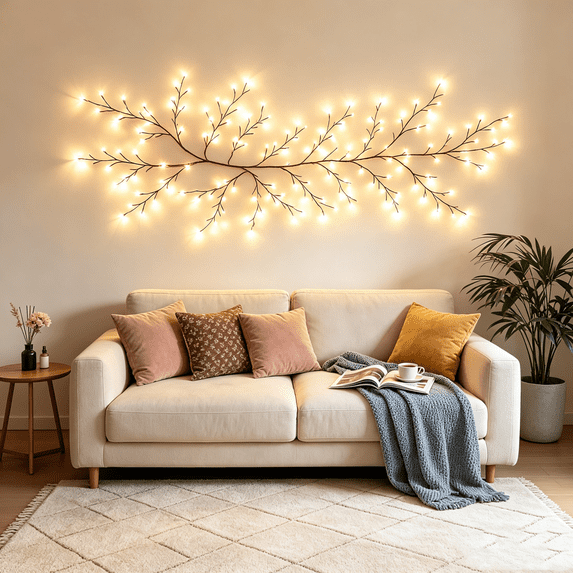 Enchanted Willow Vine Lights, Christmas Swags Decorations Indoor Room Decor, 18 Branches 144 LEDs USB Lighted Willow Vine Lights for Walls Bedroom Home Decor(1 pc)