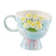 thumbnail image 3 of Taza de café de cerámica, taza de cerámica rosa, 360 ml, regalo de cumpleaños artístico y lindo con flores Azul, 3 of 9