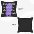 thumbnail image 6 of Set of 2 Decorative Throw Pillow Covers 18x18in - Black Background with Whimsical White Text & Purple Silhouette - Perfect for Couch Bed Car, 6 of 8