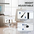 thumbnail image 6 of Misolant Drafting Chair, Armless Tall Office Chair with Footrest Ring for Standing Desk, Small Faux Leather Executive Computer Chair with Adjustable Height for Bar Lab Counter Height Desk, White, 6 of 7