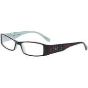 Apple Bottoms AB712A 52 Women's Rx-able Eyeglass Frames, Mint Blue and Demi Brown