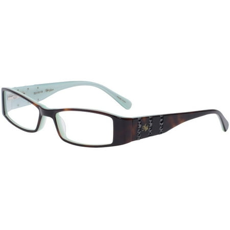 Apple Bottoms AB712A 52 Women's Rx-able Eyeglass Frames, Mint Blue and Demi Brown