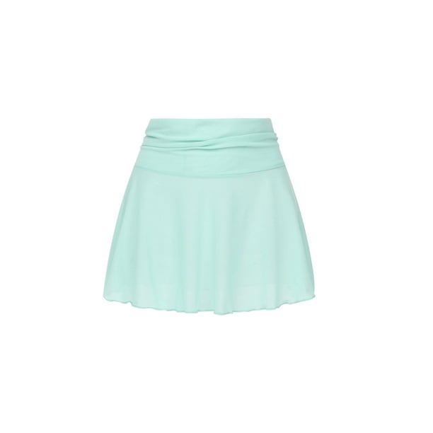 Txlixc Minifaldas de malla transparente para mujer, cintura alta, color sólido, transparente, falda skater, para playa Txlixc Sexy