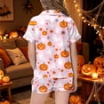 thumbnail image 6 of SJLDQY Halloween Girls Pajama Sets Button Down Short Sleeve Shirts Shorts 2 Piece Hallowmas Pjs Sets Casual Sleepwear Comfy Loungewear Sets for Kids, 6 of 6