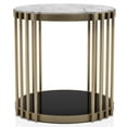 thumbnail image 5 of Furniture of America Wilmo Faux Marble 1-Shelf End Table, Brass, 5 of 9