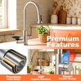 thumbnail image 5 of Sunrinx Brushed Nickel 3-in-1 Kitchen Sink Faucet,High-Arc Design Kitchen Faucet with Pull-Down Sprayer, 3 Function Spray Modes Kitchen Faucets for Modern Kitchen with Press-Type Glass Rinser, 5 of 10