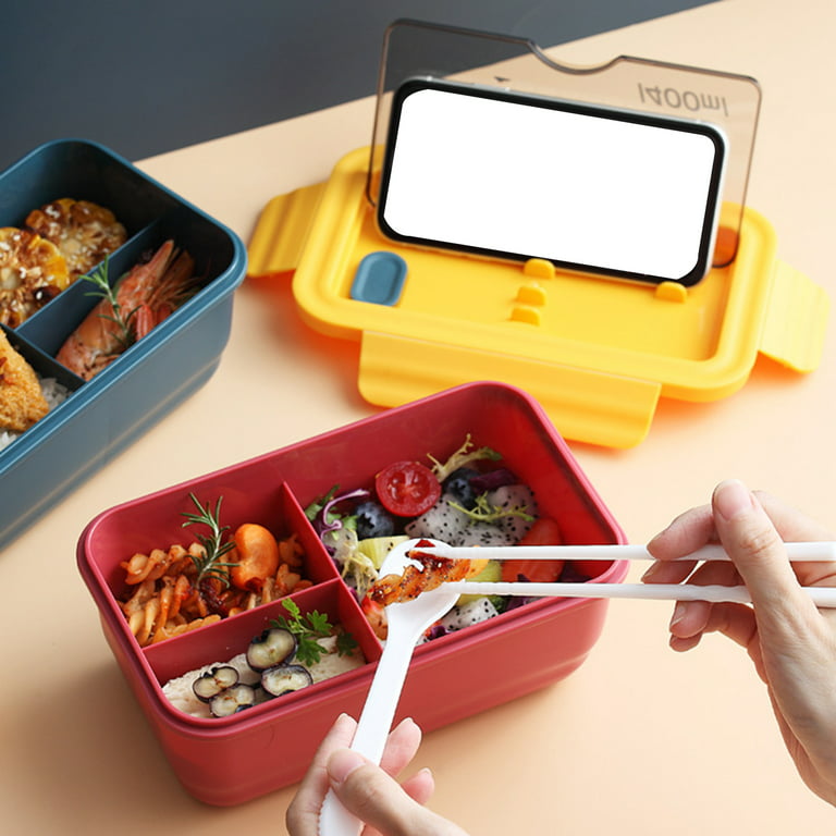 ECO ONE Collapsible 3 Compartment Bento Box Silicone Container/Lunch Box  RED