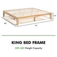 thumbnail image 4 of Giantex 14" Solid Wood Platform Bed Frame, Mattress Foundation, No Box Spring Needed, Easy Assembly, Natural, 4 of 9