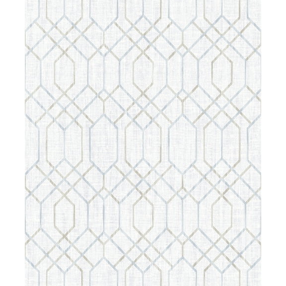 Decorline Lyla Grey Trellis Wallpaper, 21-in by 33-ft, 57.8 sq. ft