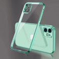 thumbnail image 2 of Luxury Plating Square Frame Silicone Transparent Case on For iPhone 11 12 13 14 15 Pro Max X XR XS Max 7 Plus Clear Back Cover, 2 of 5