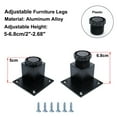 thumbnail image 3 of Unique Bargains Pieds de Meubles 2 Pieds en Alliage d'Aluminium Remplacement de Hauteur de Canapé Pieds Réglables 2 Pcs, 3 of 7