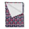 thumbnail image 2 of Floral Soft Flannel Fleece Throw Blanket, Graphic Spring Flowers with Stems in Blossom Print on Dotted Background, Cozy Plush for Indoor and Outdoor Use, 50" x 60", Multicolor, by Ambesonne, 2 of 5