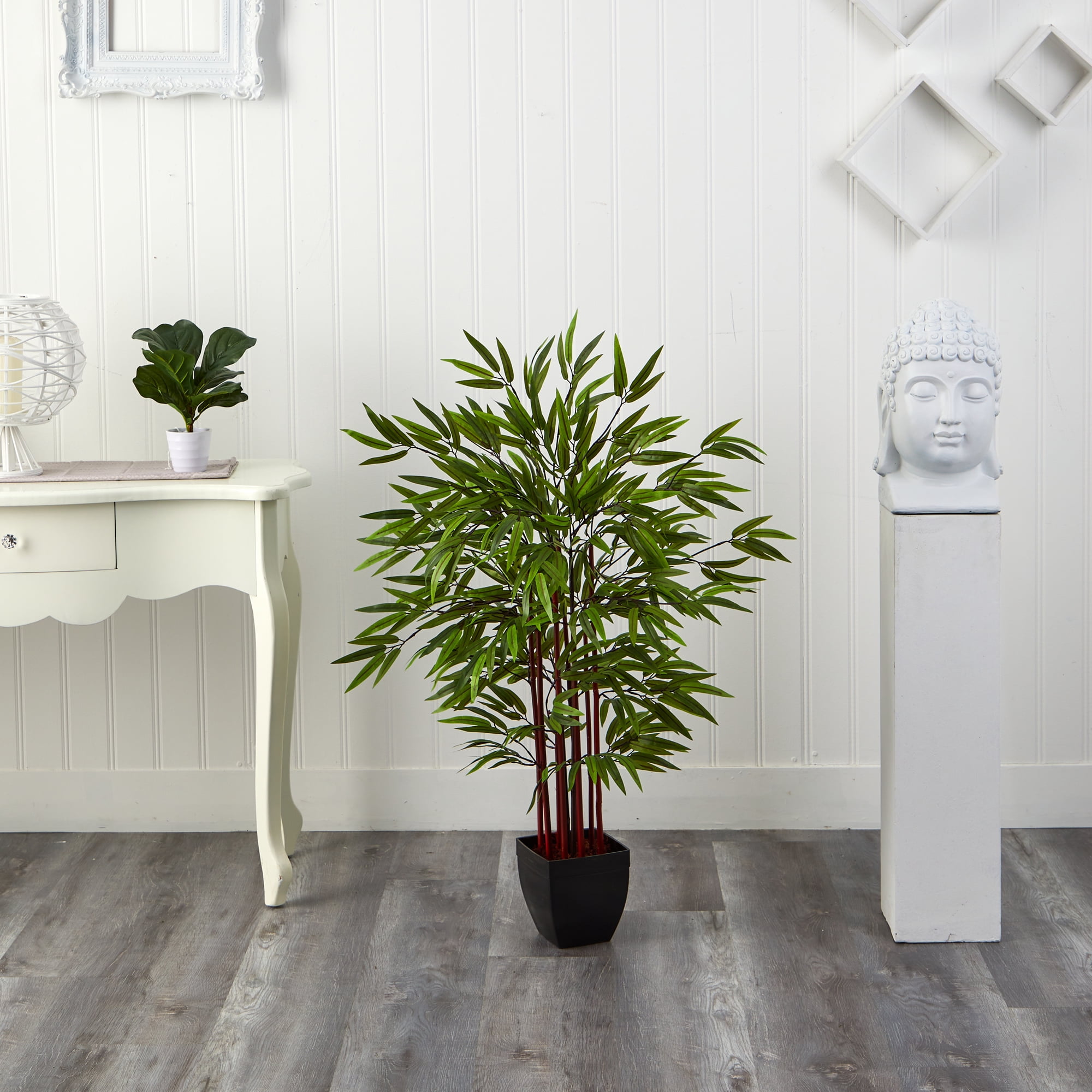 Nearly Natural 4' Bamboo Artificial Tree with Planter, Green