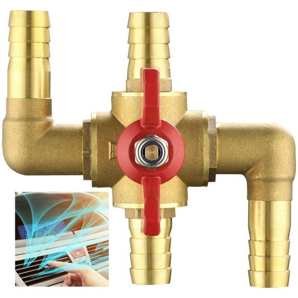 4-Way Automobile Heating Water Valve, 5/8in Heater Core Bypass, Brass Automotive Integrated Manual Control Valve