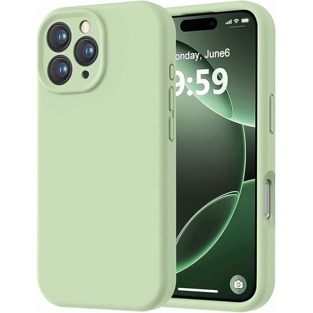 Funda de Silicona Premium, Forro de Microfibra Suave, para iPhone 16 Pro de 6.3 Pulgadas, matcha
