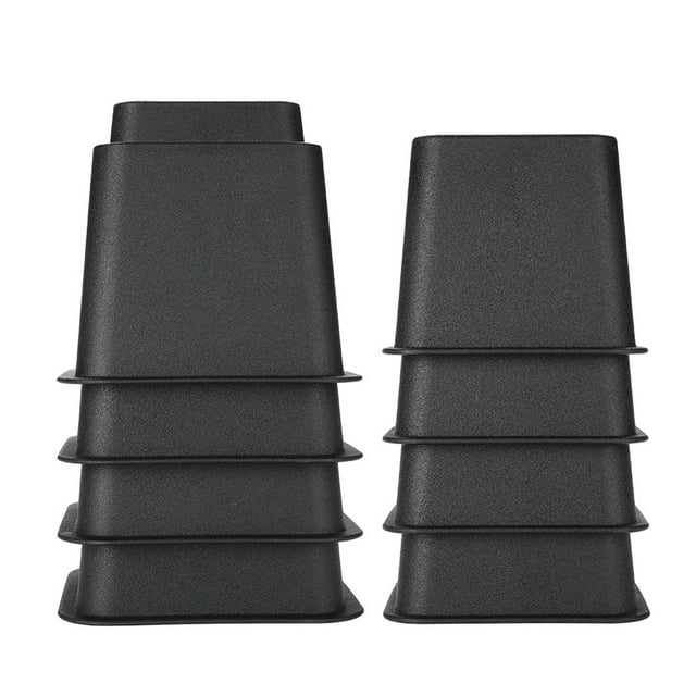 Elevadores de muebles ajustables para cama, silla, sofá, juego de patas elevadoras de 4 x 5" y 4 x 3", color negro