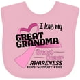 thumbnail image 3 of Inktastic I Love My Great Grandma Breast Cancer Awareness Hope, Support, Love Boys or Girls Baby Bib, 3 of 4
