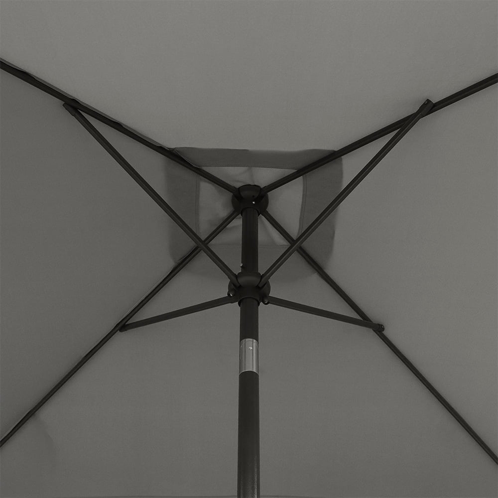 Ultrashades 6.5 ft Square Outdoor Patio Market Umbrella with Push Button Tilt and Crank Handle, Dark Grey