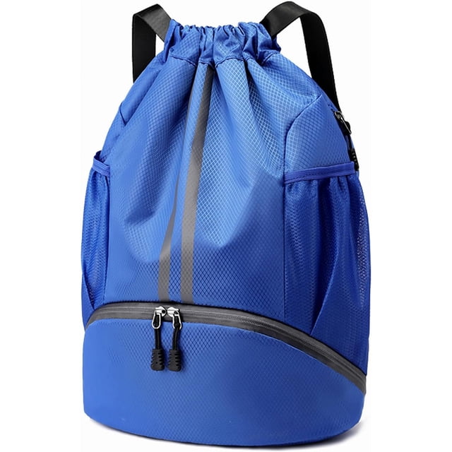 Drawstring Backpack for Sports - Water-Resistant Pocket & Shoe Compartment, Ideal for Swimming, Gym Workouts - Unisex Design (Men & Women)