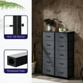 thumbnail image 5 of SIVROCK 10-Drawer Fabric Storage Tower, Dresser, Multi-Use Organizer with Fabric Bins, Steel Frame & Wood Top, Gray, 5 of 6