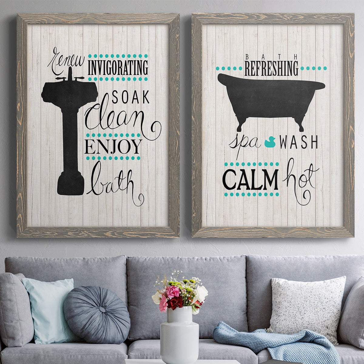 Invigorating Soak - Premium Framed Canvas 2 Piece Set - Ready to Hang