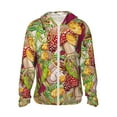 thumbnail image 2 of Uemuo Bright Mushrooms Pattern Women's Full Zip UPF 50+ Sun Protection Hoodie Jacket Long Sleeve Sun Shirt Hiking Outdoor Performance with Pockets-, 2 of 9