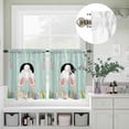 thumbnail image 5 of Kitchen Window Curtains Valance and Tier Set, Easter Day Bunny Tail Egg Spring Floral Rod Pocket Tier Curtain Valance Set, Farm Vintage Teal Wood Grain Light Filtering Cafe Curtains for Bedroom, 5 of 9