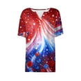 thumbnail image 6 of MEICHEN Lidies' Patriotic Tops Summer Printed Short Sleeve Blouses America 250th Anniversary Graphic Tees Casual V Neck T Shirt, 6 of 6