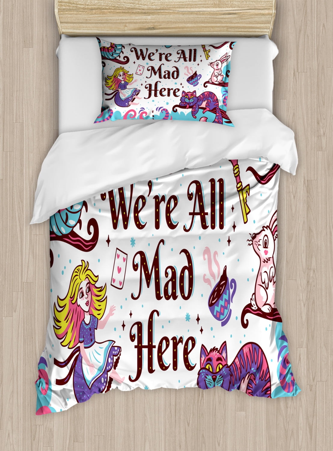 Alice in Wonderland Dodo Bird & Alice Fabric Button 1 & 1/2 in FREE US SHIPPING 