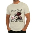 thumbnail image 2 of Mens Graphic T-shirts 250 Anniversary USA Shirt Short Sleeve Crewneck Patriotic Tee Breathable Casual T Shirt for Men Beige L, 2 of 4