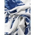 thumbnail image 3 of Multicolor Blue & White Floral Print Spaghetti Strap V-Neck Waist-Cinched A-Line Maxi Dress For Spring Summer Vacation, 3 of 5