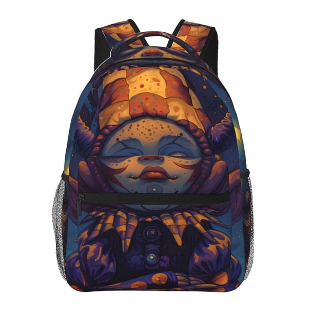 Fotbe Dreamy Jester Under Stars Mochila Casual con Estampado para Escuela, Viajes y Actividades al Aire Libre - Duradera, Ligera y Cómoda