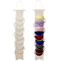 Livhil Boho Hat Rack for the Wall, Macrame Hat Hanger for Baseball Caps Organizer, Bohemian Hat Holder for Hanging Decoration and Display