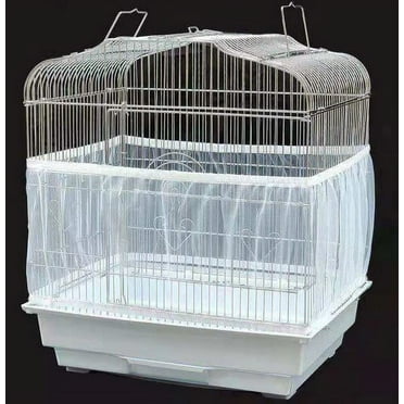 Heldig Universal Birdcage Cover Seed Catcher Mesh Parrot Cage Skirt- White (Not Include Birdcage)