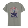 thumbnail image 4 of Short Sleeve T Shirt with Graphic Print and Distressed Denim Shorts Set for Women Casual Crew Neck Top and Shorts Outfit Gray S, 4 of 4