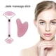 thumbnail image 2 of Masajeador de rodillos de cuarzo rosa, masajeador facial sin jade, masajeador facial de doble cabezal para afeitado., 2 of 7