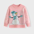 thumbnail image 3 of GYRATEDREAM Toddler Girls Boys Christmas Knit Sweater Baby Xmas Crewneck Santa Snowflake Snowman Print Pullover Sweatshirt Knitwear Tops Kids Warm Fall Winter Clothes Pink for 3-7Y, 3 of 7