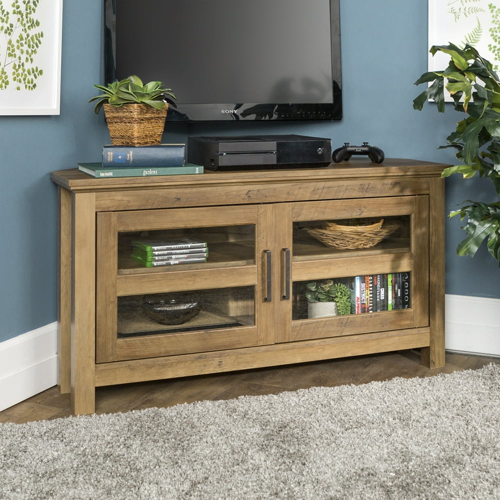Walker Edison Wood Corner TV Stand for TVs up to 48" Reclaimed