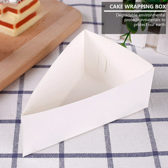 HEMOTON  20PCS Triangle Mousse Boxes Paper Cake Serving Boxes Disposable Cupcake Box