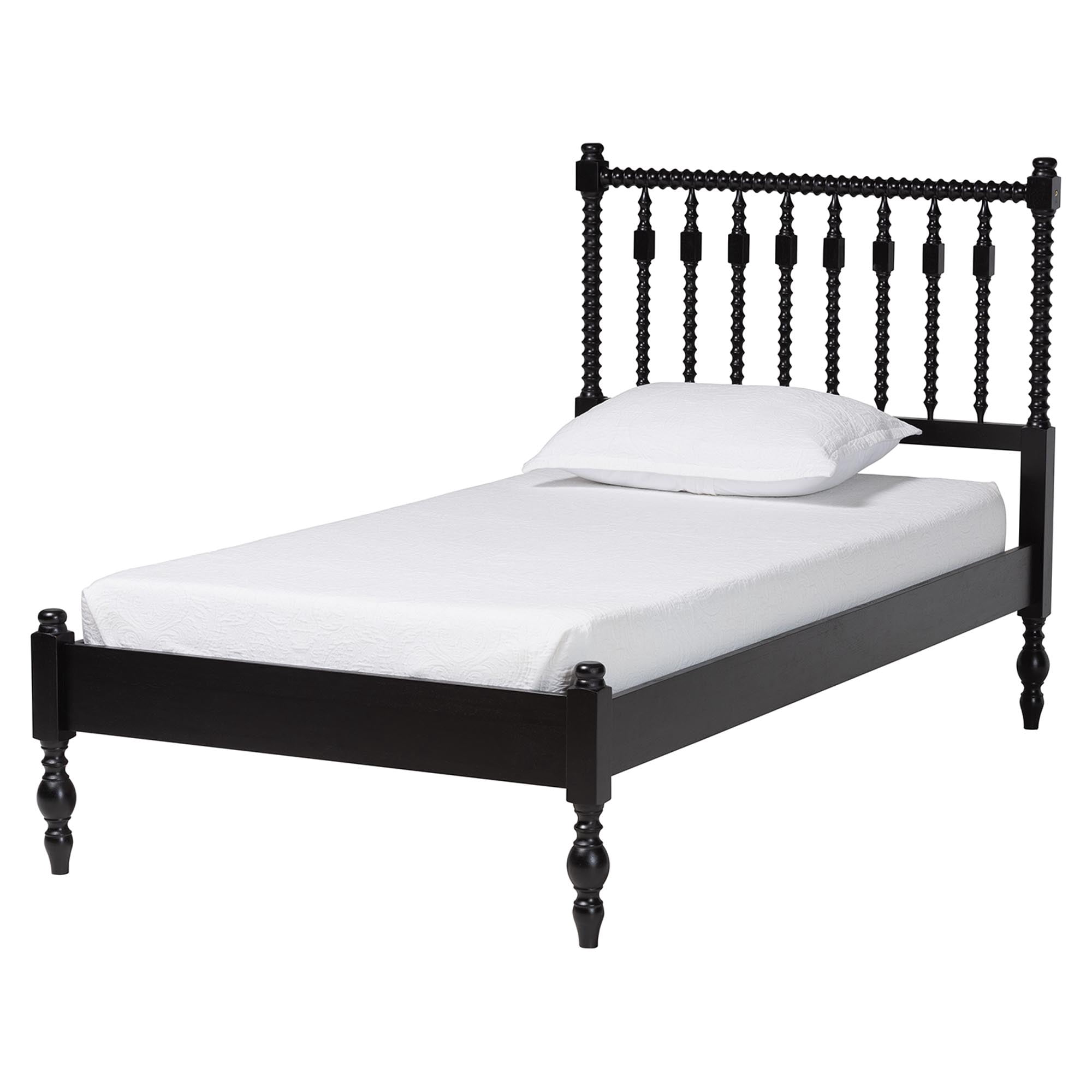 Baxton Studio Callison Farmhouse Platform Bed, Twin, Black